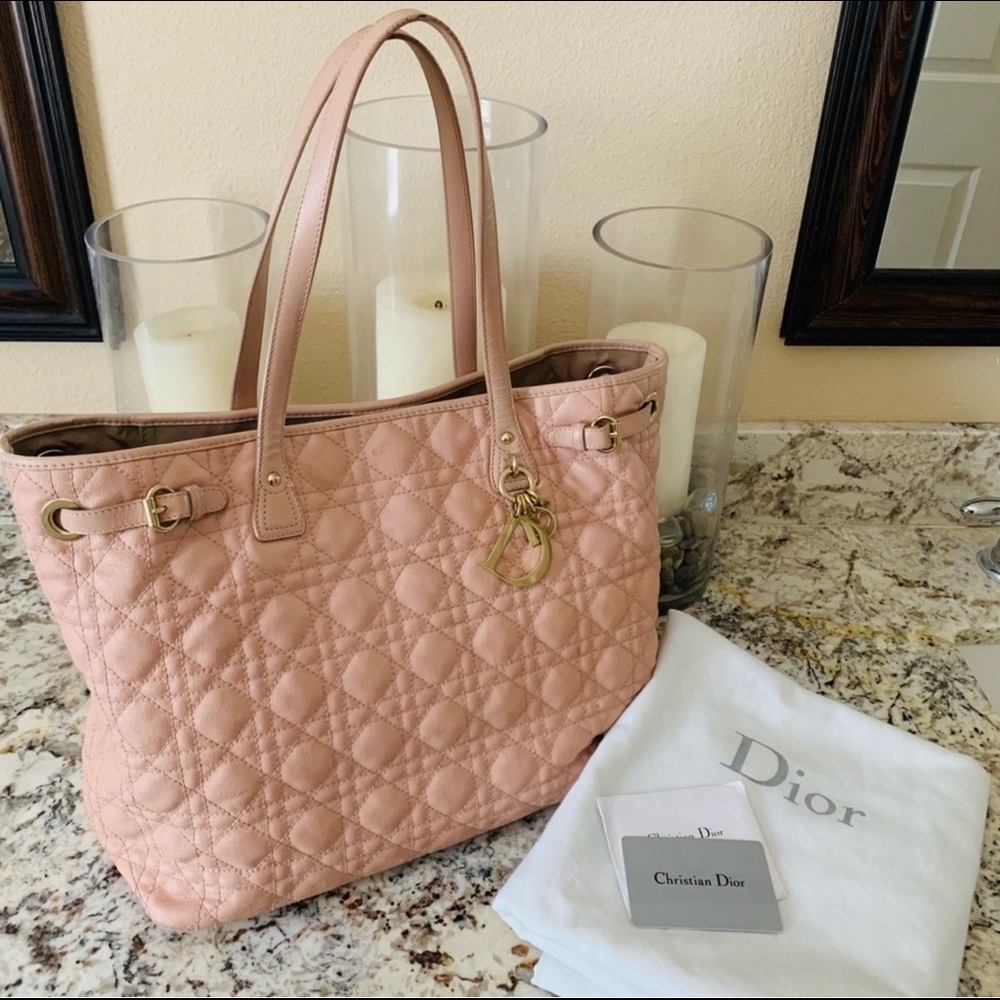 CHRISTIAN DIOR CANNAGE QUILTED TOTE BAG